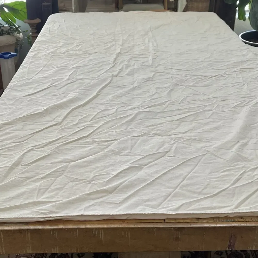 IKEA Ängslilja Duvet Cover Full Queen 218cm x 218cm Cream 100% Cotton
